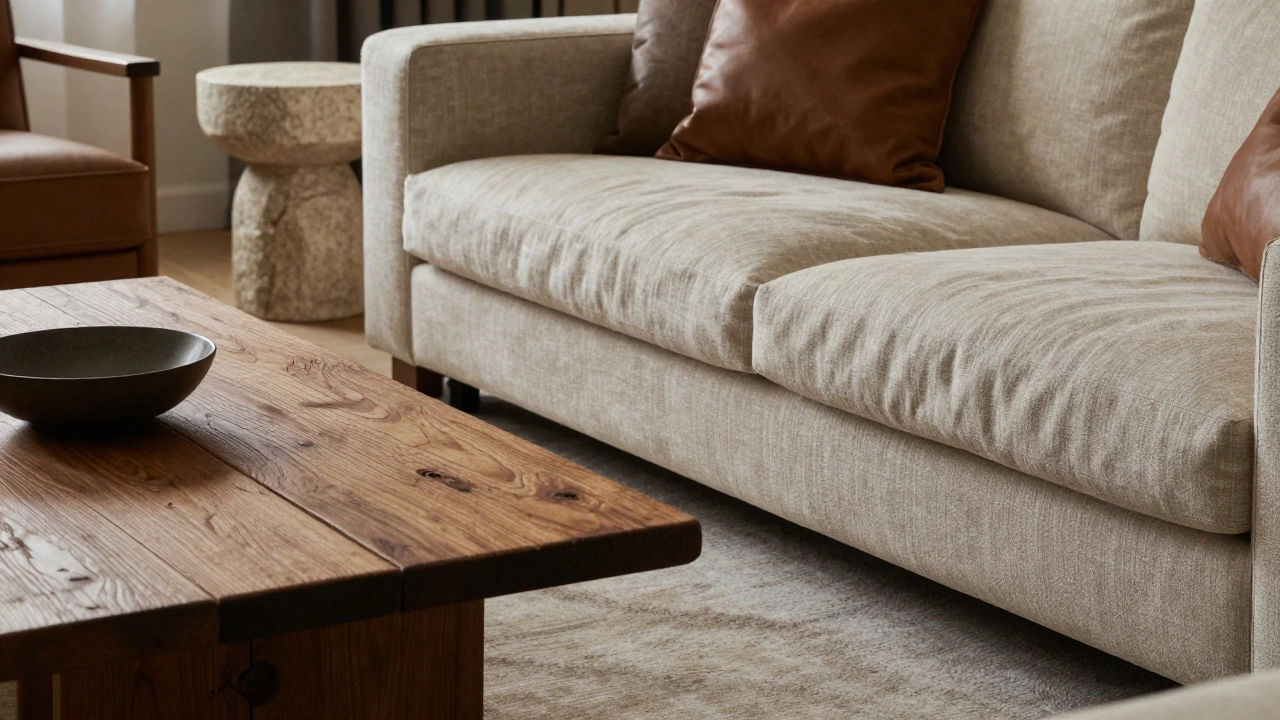 Close-up of textured luxury furniture mixing vintage and modern styles