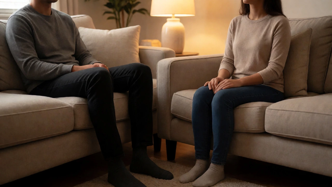 Comparison of tall and short users sitting on appropriately sized sofas