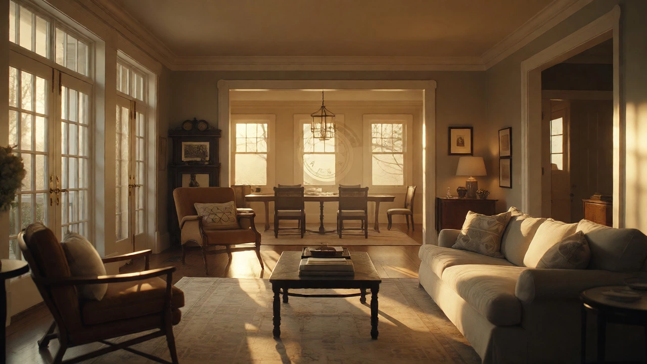 Sunlit, professionally designed living room interior