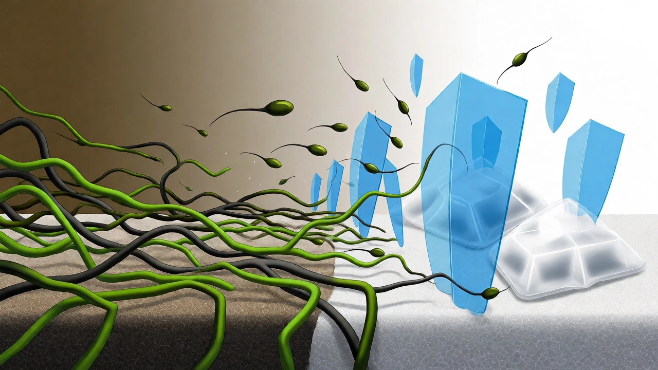 Digital art contrasting creeping mold spores with protective moisture barriers